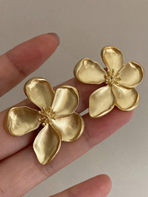 Metal Flower Stud Earrings